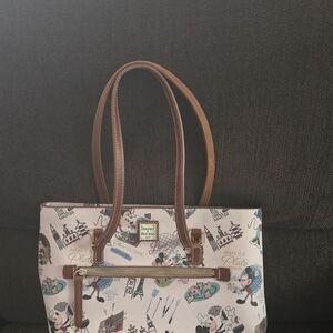 Authentic Dooney & Bourke Cream and Brown Travel Bag Mickey Mouse Rare Oop